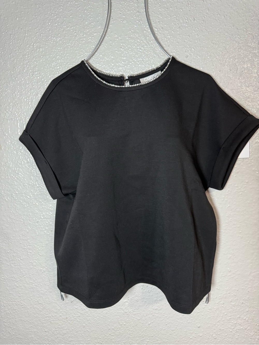 Black blouse with sparkly collar size Large